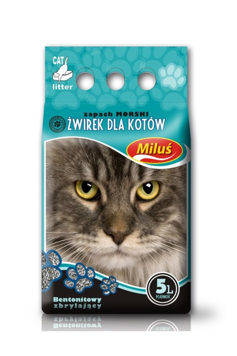 MILUŚ Żwirek Bentonitowy Standard Morski 5l