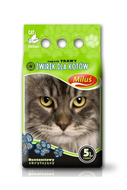 MILUŚ Żwirek Bentonitowy Standard o zapachu Świeżej Trawy 5l