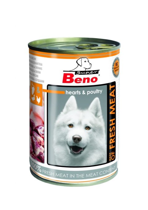 SUPER BENO Meat drób z sercami 400g