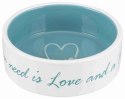 TRIXIE Miska ceramiczna Pet's Home, 0.3 l/o 12 cm, kremowa/jasnoniebieska [TX-25050]