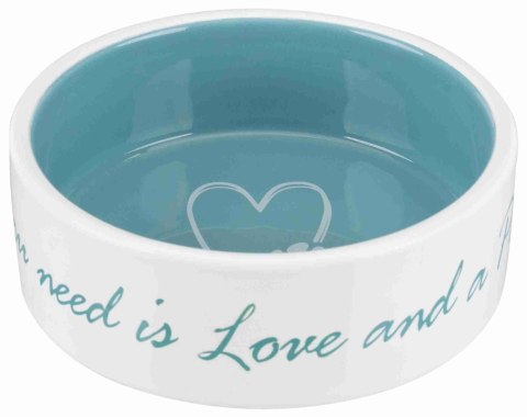 TRIXIE Miska ceramiczna Pet's Home, 0.3 l/o 12 cm, kremowa/jasnoniebieska [TX-25050]