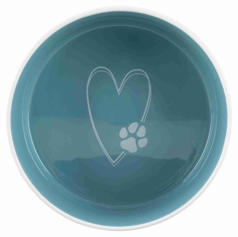 TRIXIE Miska ceramiczna Pet's Home, 0.3 l/o 12 cm, kremowa/jasnoniebieska [TX-25050]