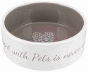 TRIXIE Miska ceramiczna Pet's Home, 0.8 l/o 16 cm, kremowa/ciemnoszara [TX-25054]