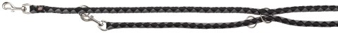 TRIXIE Smycz regulowana Cavo, L-XL, 2.00 m/o 18 mm, czarno/ srebrne [TX-143620]
