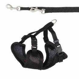 TRIXIE Szelki dla szczeniąt ze smyczą 23-34cm/2m/10mm czarna [TX-15561]