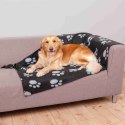 TRIXIE KOC DLA PSA "BARNEY" 150X100CM CZARNY W SZARE ŁAPKI [TX-37183]