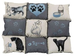 TRIXIE Koc Patchwork Cat, 55 × 45 cm, szary/jasnoniebieski [TX-37076]