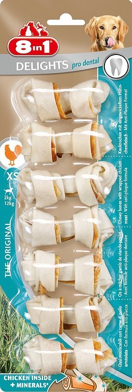 8in1 Przysmak Delights Pro Dental Bones XS [T102595] 7 szt.