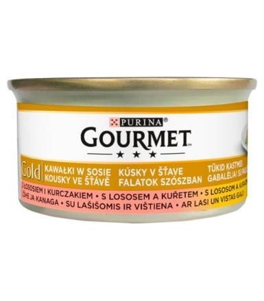 GOURMET GOLD - łosoś i kurczak 85g