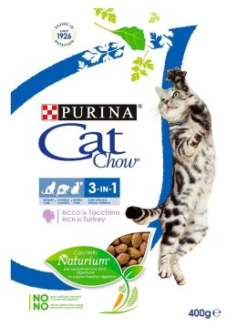 PURINA CAT CHOW SPECIAL CARE 3w1 Bogata w indyka 400g