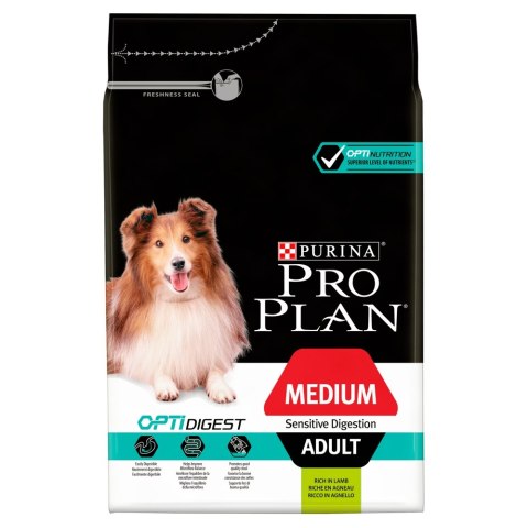 PURINA PRO PLAN MEDIUM ADULT Sensitive Digestion OPTI DIGEST Jagnięcina 3kg