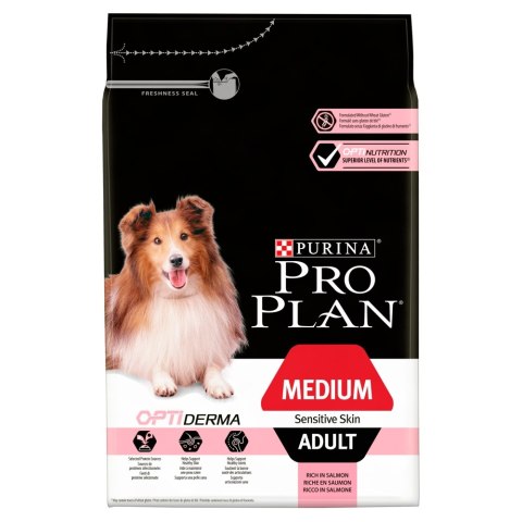 PURINA PRO PLAN MEDIUM ADULT Sensitive Skin OPTI DERMA Łosoś 3kg