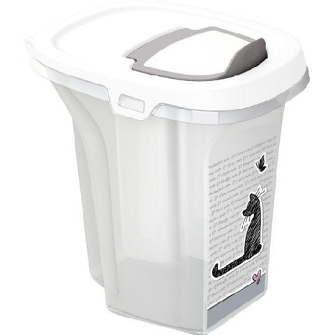 YARRO Pojemnik Trendy na karmę suchą o pojemnosci 6l, biały Zakochany kot [Y0801-1329]