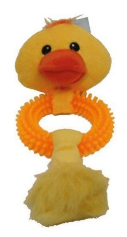 YARRO Zabawka pluszowa dla psa Kaczka z gumowym kółkiem, piszcząca, 27cm [Y0035]
