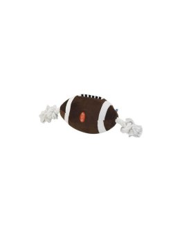 YARRO Zabawka pluszowa dla psa - piłka duża rugby piszcząca ze sznurem 42cm [Y0025] - WYCOFANE