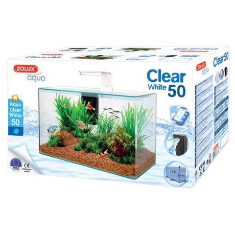 ZOLUX Zestaw akwarystyczny AQUA CLEAR 500x250x300 mm kol. biały