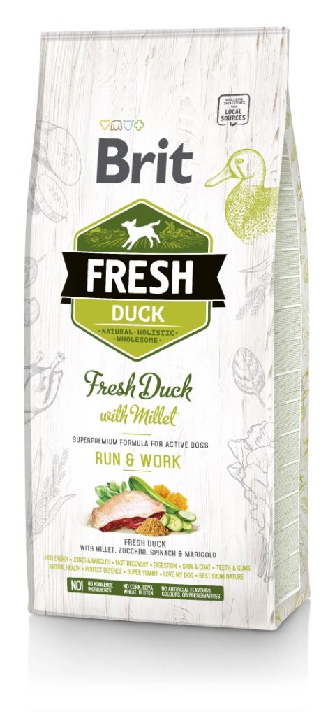 BRIT FRESH DUCK WITH MILLET ACTIVE RUN & WORK 12 kg