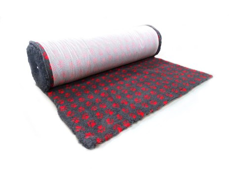 CANIFEL DryBed Posłanie (75x50) Small Paw Grafitowo Czerwony