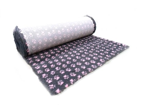 CANIFEL DryBed Posłanie (75x50) Small Paw Grafitowo Różowy