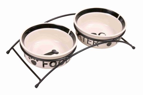 TRIXIE MISKI CERAMICZNE NA STOJAKU 0.6 l/śr. 15 cm [TX-24641]