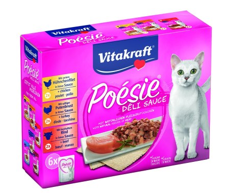 VITAKRAFT POESIE DELI SAUCE MULTIPAK z mięsem dla kota 7x85g (6+1 gratis)