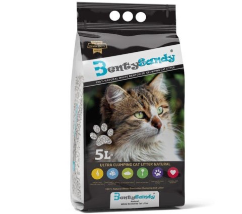 BENTY SANDY NATURAL Żwirek bentonitowy biały 5l