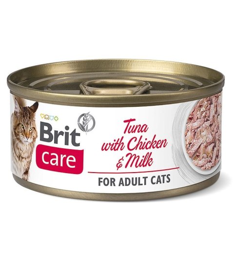 BRIT CARE CAT TUNA & CHICKEN & MILK puszka dla kotów z tuńczykiem, kurczakiem i mlekiem 70g