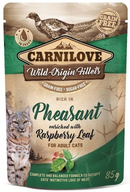 CARNILOVE CAT POUCH ADULT PHEASANT WITH RASPBERRY LEAF GRAIN-FREE 85g
