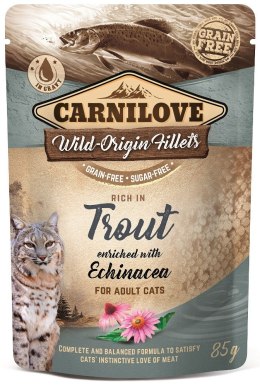 CARNILOVE CAT POUCH ADULT TROUT WITH ECHINACEA GRAIN-FREE 85g