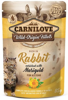CARNILOVE CAT POUCH KITTEN RABBIT WITH MARIGOLD GRAIN-FREE 85g