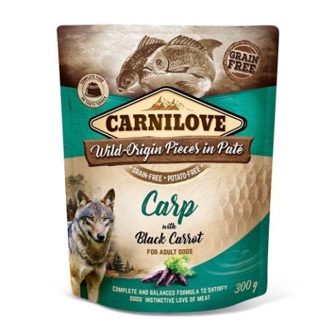CARNILOVE DOG POUCH ADULT CARP WITH BLACK CARROT GRAIN-FREE 300g