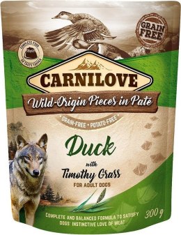 CARNILOVE DOG POUCH ADULT DUCK WITH TIMOTHY GRASS GRAIN-FREE 300g