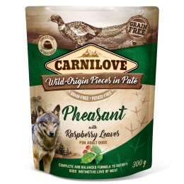 CARNILOVE DOG POUCH ADULT PHEASANT WITH RASPBERRY LEAVES GRAIN-FREE 300g