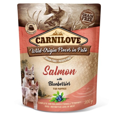 CARNILOVE DOG POUCH PUPPY SALMON WITH BLUEBERRIES GRAIN-FREE 300g