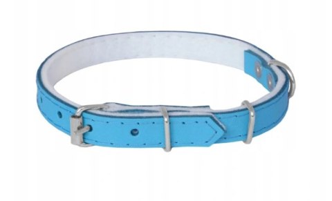 CHABA Obroża skórzana - 12-35cm Błękitna