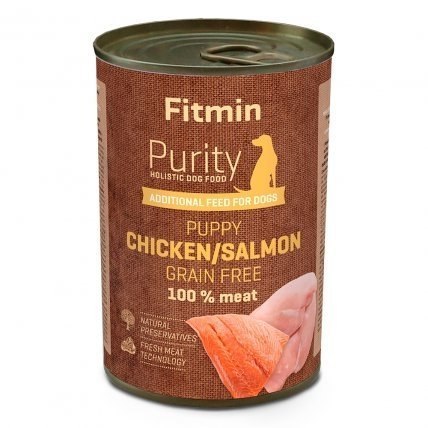 FITMIN dog Purity tin Puppy Salmon with Chicken 400g