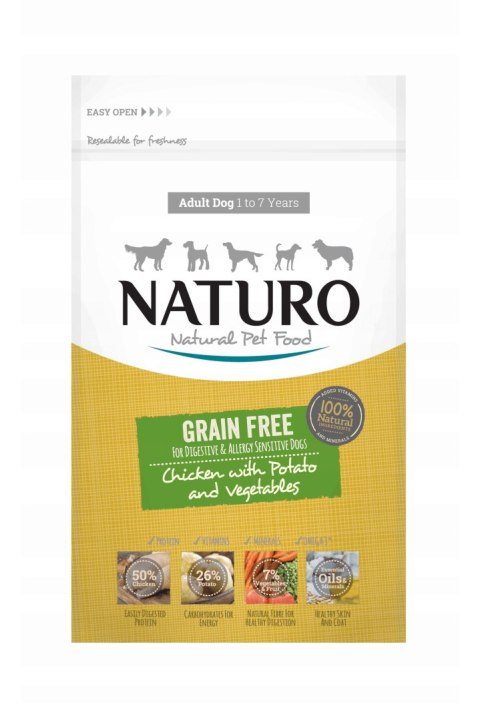 NATURO GRAIN FREE SUCHA ADULT - kurczak z ziemniakami i warzywami 2 kg