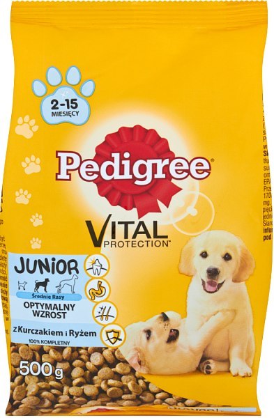 PEDIGREE Junior ŚREDNIE RASY kurczak 500g [181157]