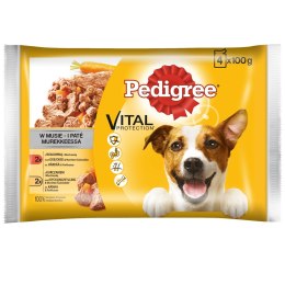 PEDIGREE wołowina, kurczak w musie 4x100g [371260]