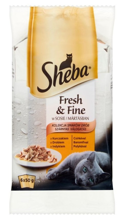 SHEBA MINI drobiowe dania w sosie 6x50g [363302]