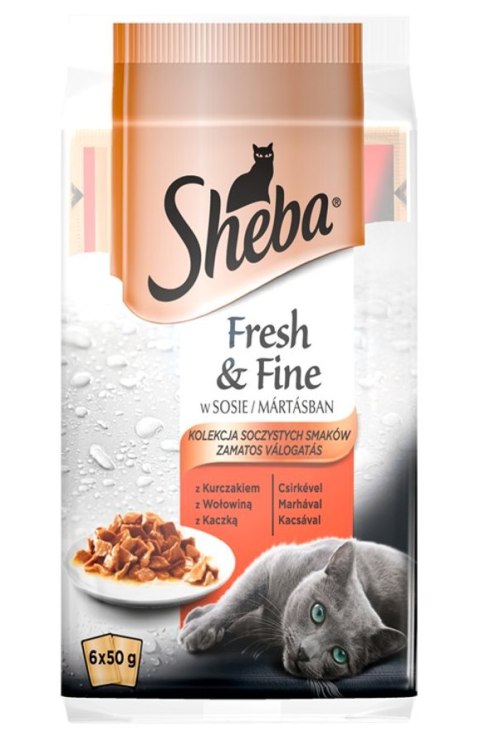 SHEBA MINI mięsne dania w sosie 6x50g [363304]