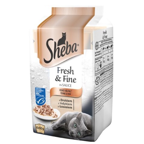 SHEBA Saszetki Mini Sos Mix Smaków 6*50g [398599]