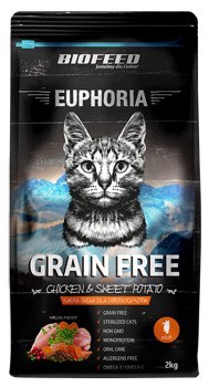 BIOFEED EUPHORIA ADULT CAT Grain Free dla kotów z kurczakiem i słodkim ziemniakiem 300g