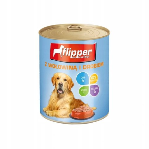 DOLINA NOTECI FLIPPER z Wołowiną i Drobiem 800g