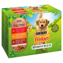 FRISKIES ADULT Wołowina Kurczak Jagnięcina Sos (12x100g)