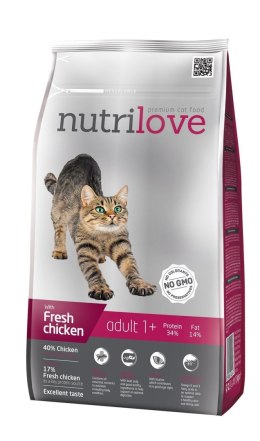 NUTRILOVE Premium dla kota ADULT ze świeżym kurczakiem 1,5kg [12293]