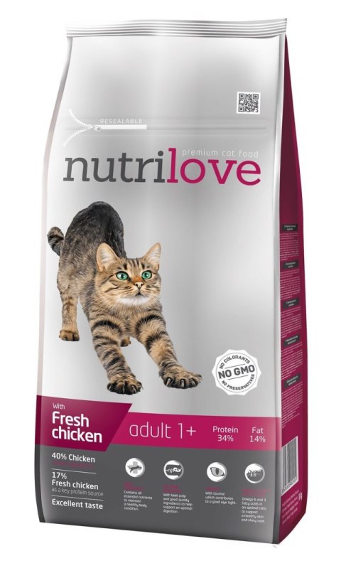 NUTRILOVE Premium dla kota ADULT ze świeżym kurczakiem 8kg [11462]