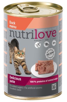 NUTRILOVE Premium pasztet dla kota z kaczki 400g [11442]