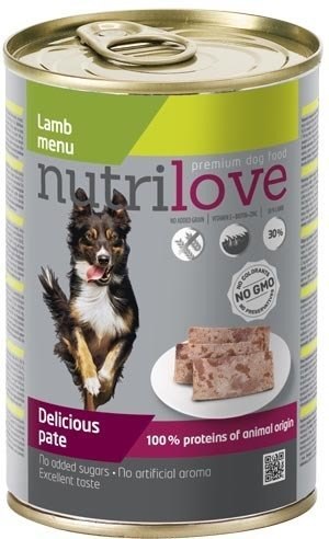 NUTRILOVE Premium pasztet dla psa z jagnięciny 400g [11439]