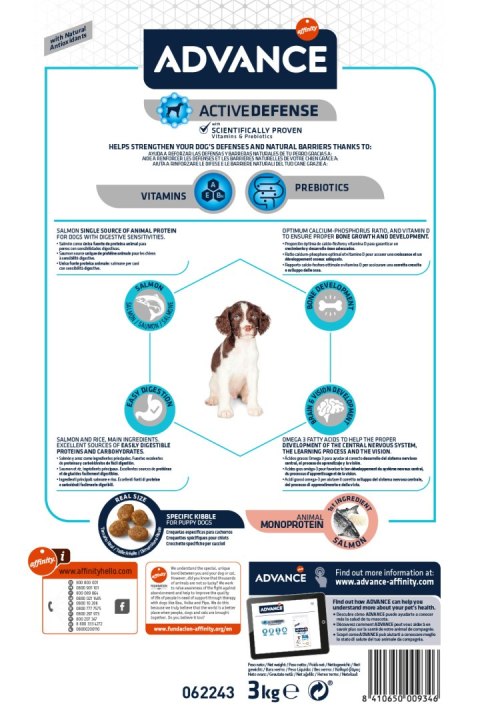 ADVANCE Puppy Sensitive - sucha karma dla szczeniąt z wrażliwością pokarmową 3kg [500934]
